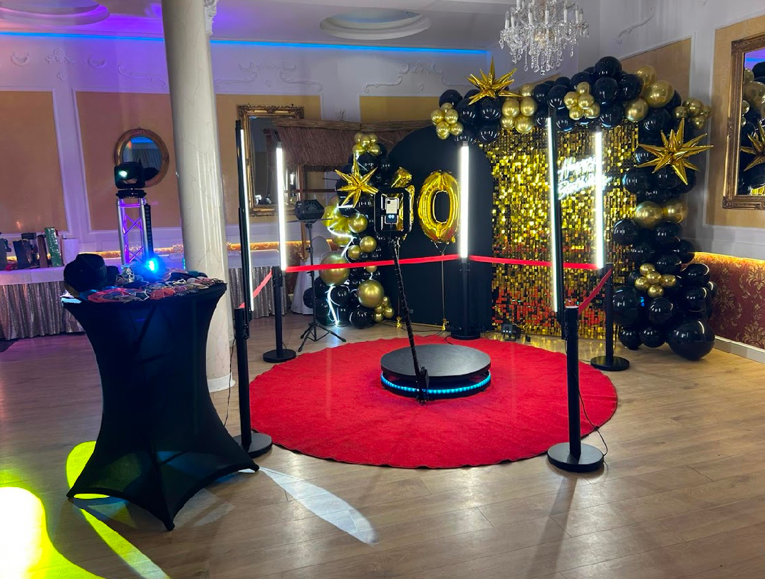 Fotobudka 360, platforma do zdjęć na wesele, urodziny, imprezę.